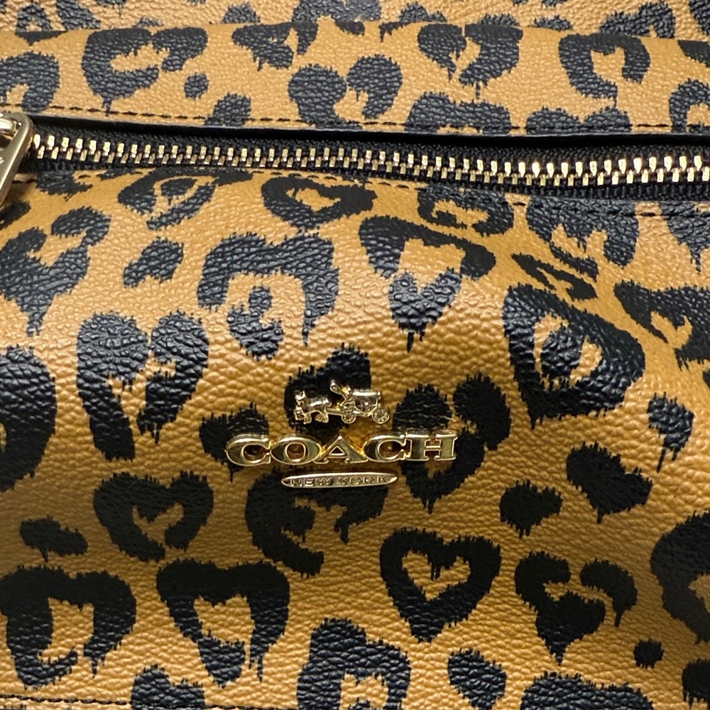 Coach Tan and Black Leopard Backpack - Picture 2 of 5